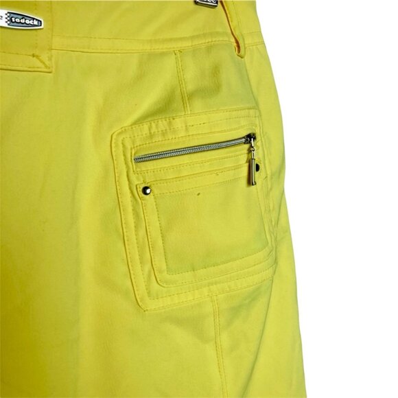Jamie Sadock Golf Tennis Mini Skort/Skirt Neon Yellow Pockets Size 4 Spandex - Picture 5 of 8